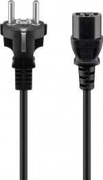 Goobay IEC Cord, 1.8 m, Black safety plug (type F, CEE 7/7) > C13 appliance socket Goobay IEC Cord, 1.8 m, Black safety plug (type F, CEE 7/7) > C13 appliance socket