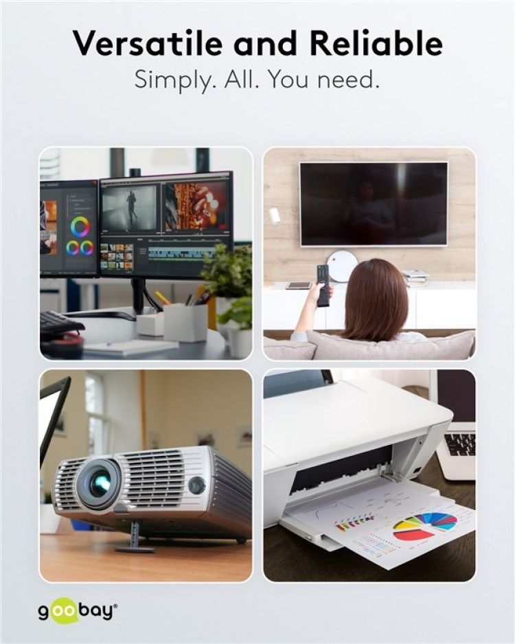 Goobay IEC Cord, 1.8 m, Black safety plug (type F, CEE 7/7) > C13 appliance socket Goobay IEC Cord, 1.8 m, Black safety plug (type F, CEE 7/7) > C13 appliance socket