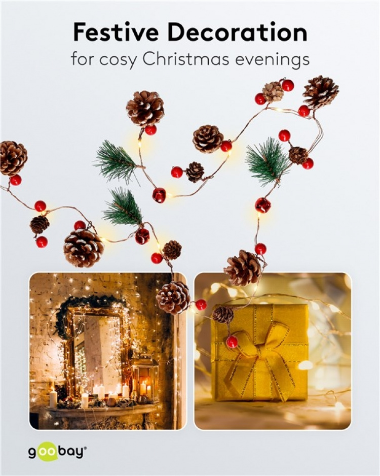 Goobay 20 LED Silver Wire Fairy Lights  Goobay 20 LED Silver Wire Fairy Lights