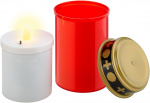 Goobay LED Grave Candle, red with realistic flickering effect, warm white (3000 K), battery-operated (2x AA), for indoor and outdoor use (IP44)