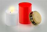 Goobay LED Grave Candle, red with realistic flickering effect, warm white (3000 K), battery-operated (2x AA), for indoor and outdoor use (IP44)
