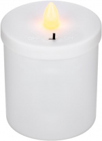 Goobay LED Grave Candle, red with realistic flickering effect, warm white (3000 K), battery-operated (2x AA), for indoor and outdoor use (IP44)