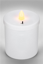 Goobay LED Grave Candle, red with realistic flickering effect, warm white (3000 K), battery-operated (2x AA), for indoor and outdoor use (IP44)