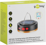 Goobay LED Solar Camping Lamp with IR Remote Control with 6 light modes, solar panel, Li-ion battery 18650 (3.7 V, 2000 mAh), power bank function and USB cable, suitable for outdoor use (IP44) Goobay LED Solar Camping Lamp with IR Remote Control with 6 light modes, solar panel, Li-ion battery 18650 (3.7 V, 2000 mAh), power bank function and USB cable, suitable for outdoor use (IP44)