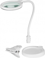 Goobay LED Magnifying Lamp with Base and Clamp, 6 W, white 480 lm, 100 mm glass lens, 1.75x magnification, 3 dioptres
