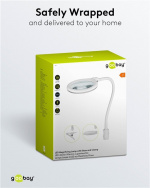 Goobay LED Magnifying Lamp with Base and Clamp, 6 W, white 480 lm, 100 mm glass lens, 1.75x magnification, 3 dioptres