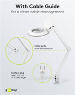 Goobay LED Magnifying Lamp with Clamp, 9 W, white 80-730 lm, dimmable, 127 mm crystal glass lens, 1.75x magnification, 3 dioptres