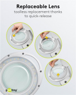 Goobay LED Magnifying Lamp with Base, 6 W, white 80-450 lm, dimmable, 100 mm glass lens, 1.75x magnification, 3 dioptres
