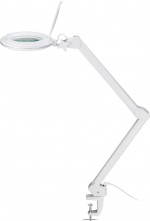 Goobay LED Magnifying Lamp with Clamp, 10 W, white 800 lm, brightness & light colour adjustable, 127 mm glass lens, 1.75x magnification, 3 dioptres