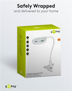 Goobay LED Magnifying Lamp with Clamp, 6 W, white 480 lm, 100 mm glass lens, 1.75x magnification, 3 dioptres Goobay LED Magnifying Lamp with Clamp, 6 W, white 480 lm, 100 mm glass lens, 1.75x magnification, 3 dioptres