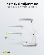 Goobay LED Magnifying Lamp with Base, 6 W, white 450 lm, 100 mm glass lens, 1.75x magnification, 3 dioptres