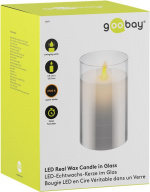 Goobay LED Real Wax Candle in Glass, 7.5 x 12.5 cm beautiful and safe lighting solution for many areas including homes and loggias, offices or schools Goobay LED Real Wax Candle in Glass, 7.5 x 12.5 cm beautiful and safe lighting solution for many areas including homes and loggias, offices or schools