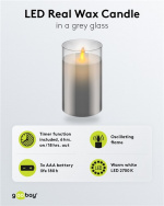 Goobay LED Real Wax Candle in Glass, 7.5 x 12.5 cm beautiful and safe lighting solution for many areas including homes and loggias, offices or schools Goobay LED Real Wax Candle in Glass, 7.5 x 12.5 cm beautiful and safe lighting solution for many areas including homes and loggias, offices or schools