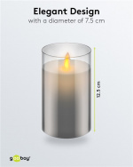 Goobay LED Real Wax Candle in Glass, 7.5 x 12.5 cm beautiful and safe lighting solution for many areas including homes and loggias, offices or schools Goobay LED Real Wax Candle in Glass, 7.5 x 12.5 cm beautiful and safe lighting solution for many areas including homes and loggias, offices or schools