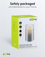 Goobay LED Real Wax Candle in Glass, 7.5 x 12.5 cm beautiful and safe lighting solution for many areas including homes and loggias, offices or schools Goobay LED Real Wax Candle in Glass, 7.5 x 12.5 cm beautiful and safe lighting solution for many areas including homes and loggias, offices or schools