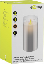 Goobay LED Real Wax Candle in Glass, 7.5 x 15 cm beautiful and safe lighting solution for many areas including homes and loggias, offices or schools Goobay LED Real Wax Candle in Glass, 7.5 x 15 cm beautiful and safe lighting solution for many areas including homes and loggias, offices or schools