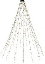 Goobay 400 LED Tree String Lights with Ring with timer and memory function, 8 light modes, 24 V external transformer, warm white (3000 K), for indoor and outdoor use (IP44)