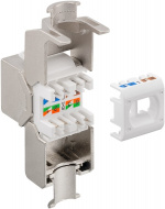 Goobay Keystone Module RJ45 CAT 8.1, STP, GHMT-certified 15.8 mm wide, crocodile type, for IDC connection (toolless)