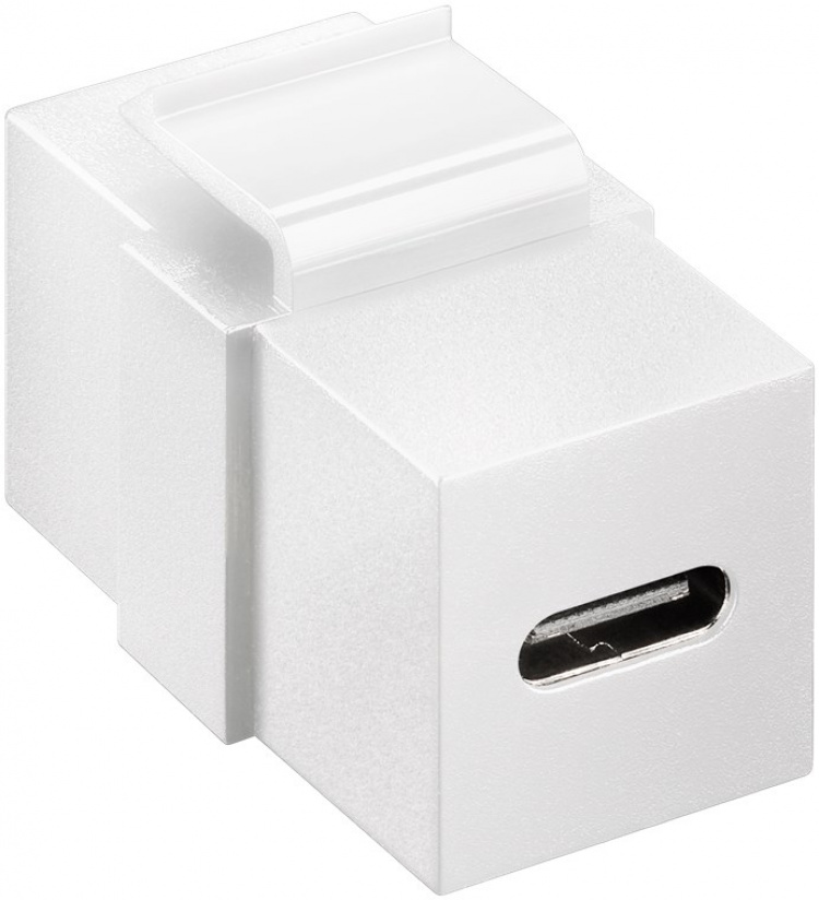 Goobay Keystone Module USB-C™ Connector, USB 3.2 Gen 2 (10 Gbit/s), white USB-C™-socket > USB-C™-socket Goobay Keystone Module USB-C™ Connector, USB 3.2 Gen 2 (10 Gbit/s), white USB-C™-socket > USB-C™-socket