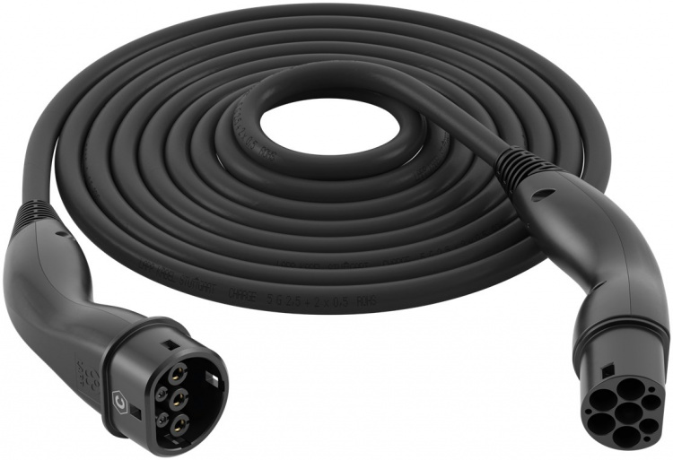 LAPP MOBILITY Type 2 HELIX Convenience Charging Cable, up to 7.4 kW, 5 m, black (5555935002) 32 A, 1 phase, for charging hybrid and electric cars with Type 2 connection