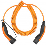 LAPP MOBILITY Type 2 Spiral Charging Cable, up to 11 kW, 5 m, orange (5555936025) 20 A, 3 phases, for charging hybrid and electric cars with Type 2 connection