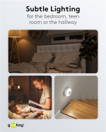 Goobay Plug-in LED Night Light with colour change function (green, blue, daylight-balanced), automatic twilight sensor and safety socket (type F)