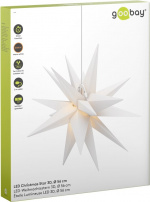 Goobay LED Christmas Star 3D, Ø 56 cm, battery-operated with timer and 18 points, warm white (3000 K), made of weatherproof plastic (IP44), 2 m cable Goobay LED Christmas Star 3D, Ø 56 cm, battery-operated with timer and 18 points, warm white (3000 K), made of weatherproof plastic (IP44), 2 m cable
