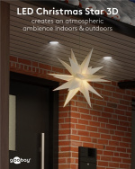 Goobay LED Christmas Star 3D, Ø 56 cm, battery-operated with timer and 18 points, warm white (3000 K), made of weatherproof plastic (IP44), 2 m cable Goobay LED Christmas Star 3D, Ø 56 cm, battery-operated with timer and 18 points, warm white (3000 K), made of weatherproof plastic (IP44), 2 m cable