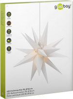 Goobay LED Christmas Star 3D, Ø 56 cm, 4.5 V outdoor transformer with timer and 18 points, warm white (3000 K), made of weatherproof plastic (IP44), 9.5 m cable Goobay LED Christmas Star 3D, Ø 56 cm, 4.5 V outdoor transformer with timer and 18 points, warm white (3000 K), made of weatherproof plastic (IP44), 9.5 m cable