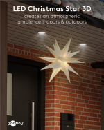 Goobay LED Christmas Star 3D, Ø 56 cm, 4.5 V outdoor transformer with timer and 18 points, warm white (3000 K), made of weatherproof plastic (IP44), 9.5 m cable Goobay LED Christmas Star 3D, Ø 56 cm, 4.5 V outdoor transformer with timer and 18 points, warm white (3000 K), made of weatherproof plastic (IP44), 9.5 m cable