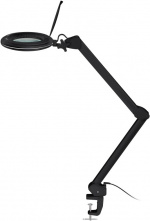 Goobay LED Magnifying Lamp with Clamp, 10 W, black 800 lm, brightness & light colour adjustable, 127 mm glass lens, 1.75x magnification, 3 dioptres