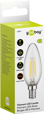 Goobay Filament LED Candle, 6 W base E14, warm white, not dimmable Goobay Filament LED Candle, 6 W base E14, warm white, not dimmable