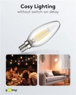 Goobay Filament LED Candle, 6 W base E14, warm white, not dimmable Goobay Filament LED Candle, 6 W base E14, warm white, not dimmable