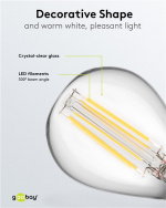 Goobay Filament LED Mini Globe, 4 W base E14, warm white, not dimmable Goobay Filament LED Mini Globe, 4 W base E14, warm white, not dimmable