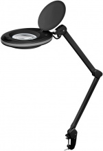 Goobay LED Magnifying Lamp with Clamp, 8 W, black 650 lm, 127 mm crystal glass lens, 1.75x magnification, 3 dioptres