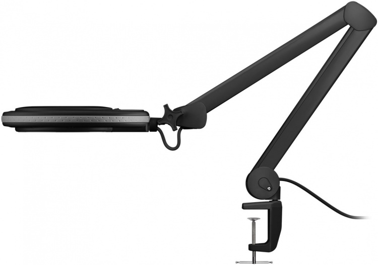 Goobay LED Magnifying Lamp with Clamp, 8 W, black 650 lm, 127 mm crystal glass lens, 1.75x magnification, 3 dioptres