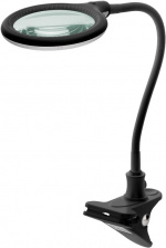 Goobay LED Magnifying Lamp with Clamp, 6 W, black 480 lm, 100 mm glass lens, 1.75x magnification, 3 dioptres