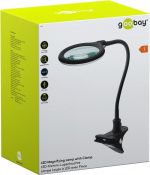 Goobay LED Magnifying Lamp with Clamp, 6 W, black 480 lm, 100 mm glass lens, 1.75x magnification, 3 dioptres