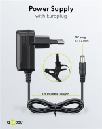 Goobay LED Magnifying Lamp with Clamp, 6 W, black 480 lm, 100 mm glass lens, 1.75x magnification, 3 dioptres