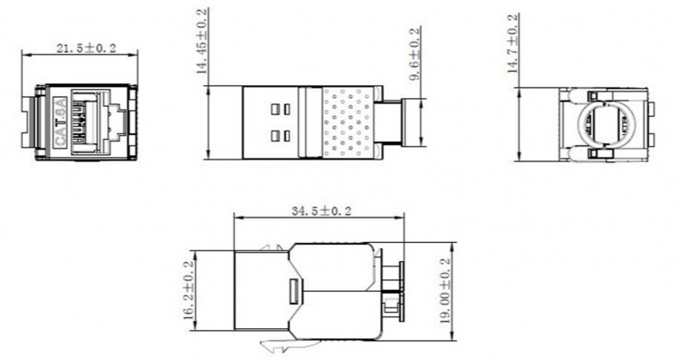 Goobay Keystone Module RJ45 CAT 6A, STP, Slim-Line 14.7 mm wide, crocodile type, for IDC connection (toolless) Goobay Keystone Module RJ45 CAT 6A, STP, Slim-Line 14.7 mm wide, crocodile type, for IDC connection (toolless)