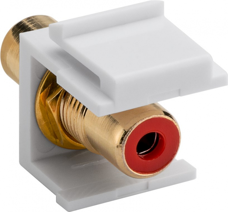 Goobay Keystone Cinch/RCA Module 14.7 mm width, 2 RCA female, red, gold-plated Goobay Keystone Cinch/RCA Module 14.7 mm width, 2 RCA female, red, gold-plated