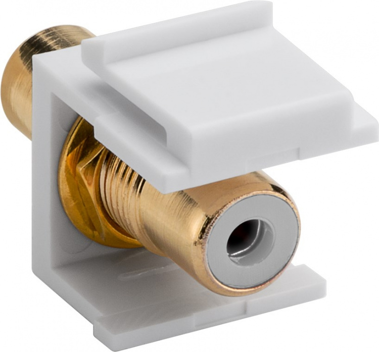 Goobay Keystone Cinch/RCA Module 16.2 mm width, 2 RCA female, white, gold-plated
