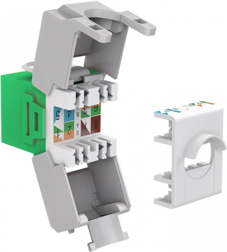 Goobay Keystone Module RJ45 CAT 6A, UTP 16.5 mm wide, crocodile type, terminal strip for tool-free IDC mounting