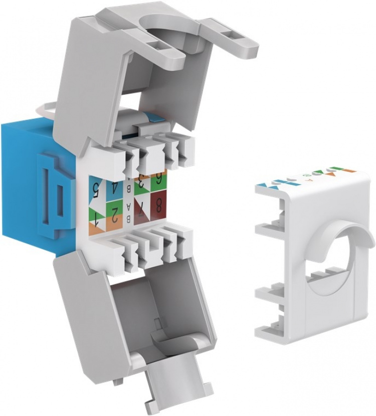 Goobay Keystone Module RJ45 CAT 6A, UTP 16.5 mm wide, crocodile type, terminal strip for tool-free IDC mounting Goobay Keystone Module RJ45 CAT 6A, UTP 16.5 mm wide, crocodile type, terminal strip for tool-free IDC mounting