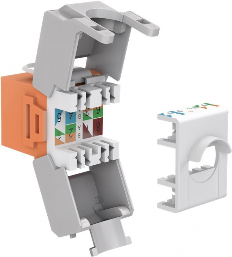 Goobay Keystone Module RJ45 CAT 6A, UTP 16.5 mm wide, crocodile type, terminal strip for tool-free IDC mounting
