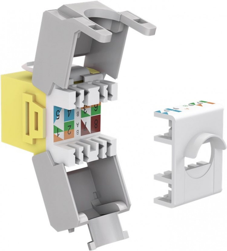 Goobay Keystone Module RJ45 CAT 6A, UTP 16.5 mm wide, crocodile type, terminal strip for tool-free IDC mounting Goobay Keystone Module RJ45 CAT 6A, UTP 16.5 mm wide, crocodile type, terminal strip for tool-free IDC mounting