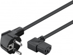 Goobay Angled IEC Cord on Both Sides, 5 m, Black safety plug (type F, CEE 7/7) > Appliance socket C13