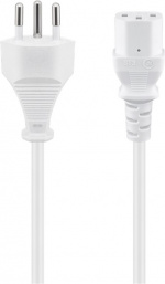 Goobay IEC Cord Switzerland, 2 m, White Swiss plug (type J, SEV 1011) > C13 appliance socket Goobay IEC Cord Switzerland, 2 m, White Swiss plug (type J, SEV 1011) > C13 appliance socket