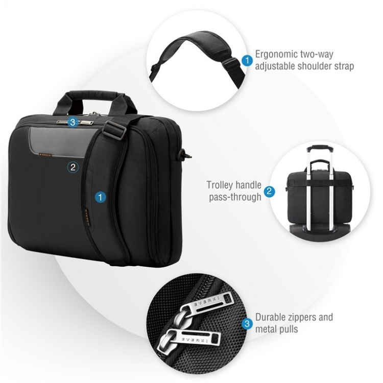 everki Advance (EKB407NCH) Laptop Bag - Briefcase, fits up to 16-inch everki Advance (EKB407NCH) Laptop Bag - Briefcase, fits up to 16-inch