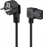 Goobay Angled IEC Cord on Both Sides, 3 m, Black safety plug (type F, CEE 7/7) > Appliance socket C13 Goobay Angled IEC Cord on Both Sides, 3 m, Black safety plug (type F, CEE 7/7) > Appliance socket C13